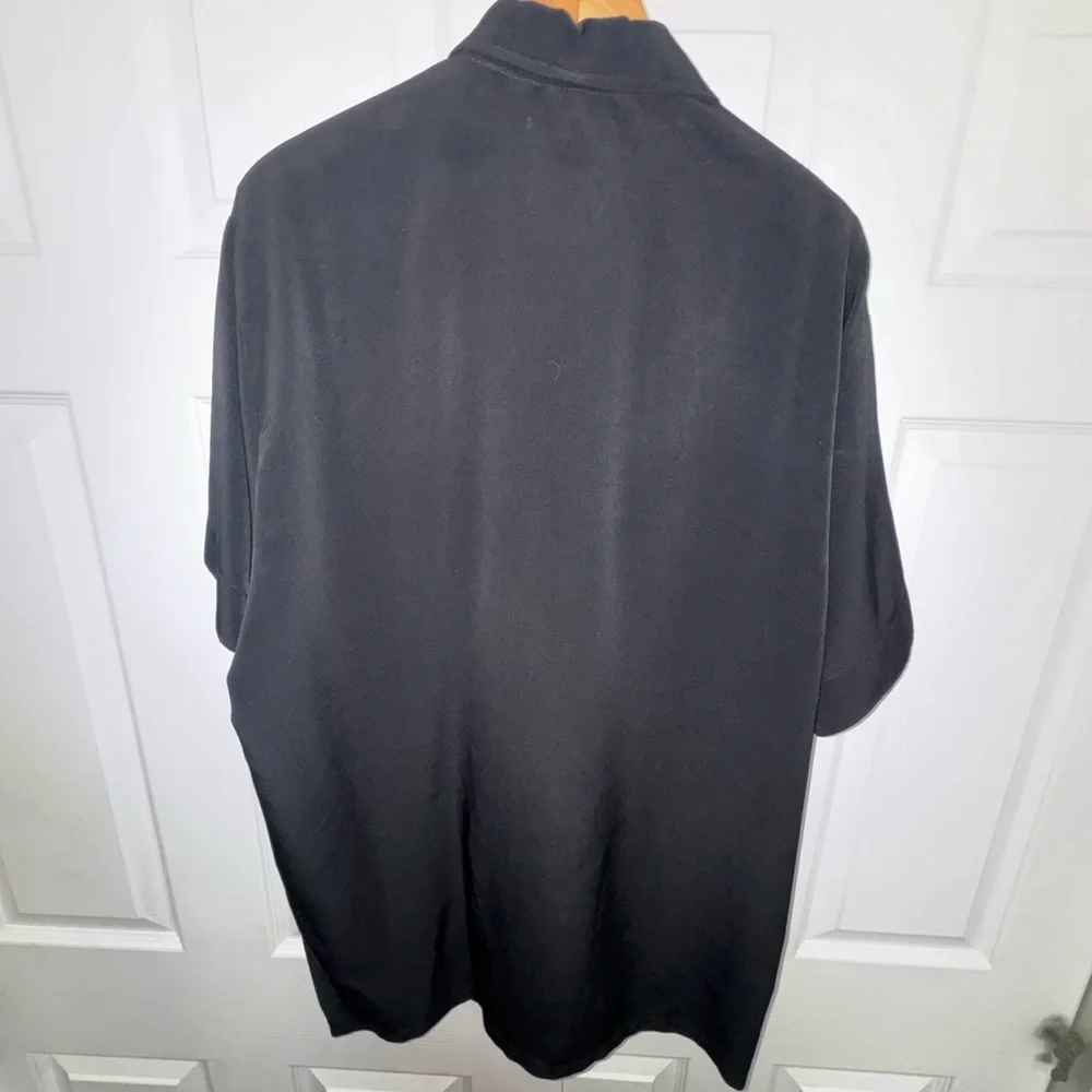 Versace Intensive Black Silk Jacquard Vintage Shirt Medusa Buttons Size 1X Y2K - Picture 11 of 14